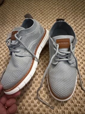 Bruno Marc Boys' Light Gray Knit Derby Shoes
